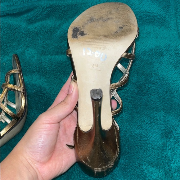 Guess by Marciano Women's Gold Strappy Heels - Picture 6 of 6